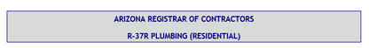 Arizona R-37R Plumbing (Residential) Contractor Exam Book Package