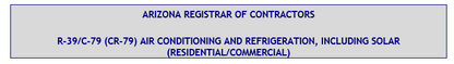 Arizona R-39/C-79 (CR-79) Aire acondicionado y refrigeración, incluido el paquete de libro de examen para contratistas solares (residencial/comercial)