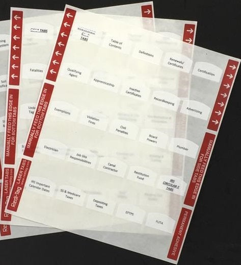 Alabama Remodeling, Alteration, and Maintenance Contractor Exam; Pre-Printed Tabs