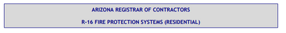 Paquete de libro de examen para contratistas de sistemas de protección contra incendios (residencial) Arizona R-16